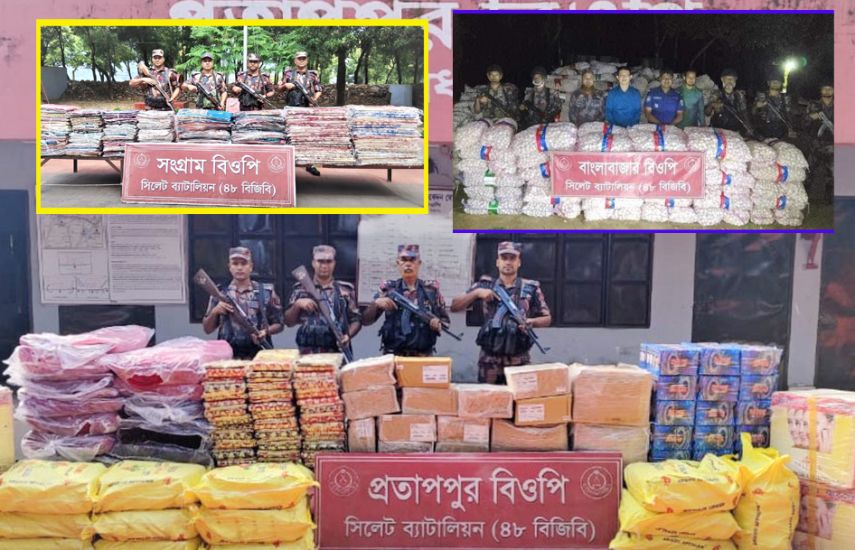 সিলেট সীমান্তে দিয়ে যাচ্ছে রসুন, আসছে কাপড়!
